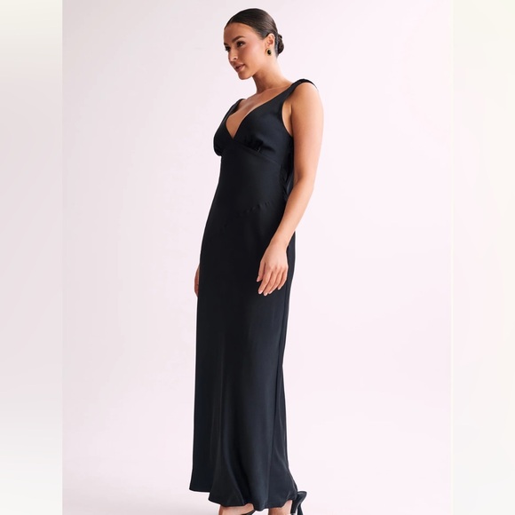 Meshki Maxi Satin Dress With Back Cowl - Picture 4 of 5